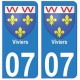 07 Viviers ville autocollant plaque