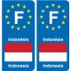 F Europe Indonésie Indonasia autocollant plaque