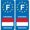 F Europe Indonésie Indonasia autocollant plaque