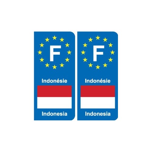 F Europe Indonésie Indonasia autocollant plaque
