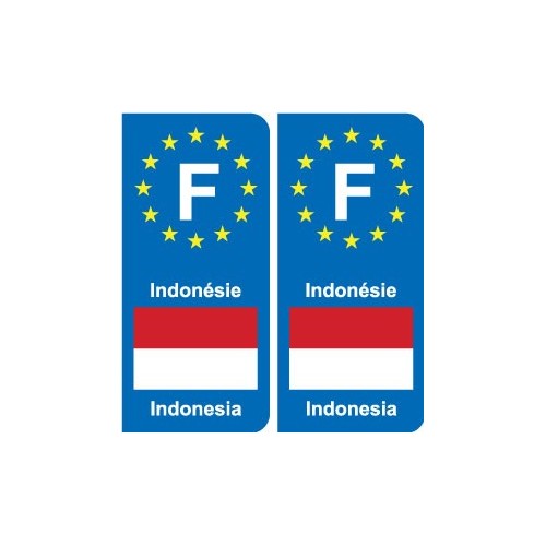 F Europe Indonésie Indonasia autocollant plaque