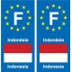 F Europe Indonésie Indonasia autocollant plaque