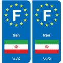 F Europe Iran autocollant plaque