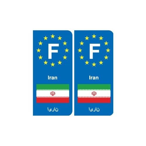 F Europe Iran autocollant plaque