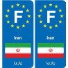 F Europe Iran autocollant plaque