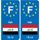F Europe Irak Iraq autocollant plaque