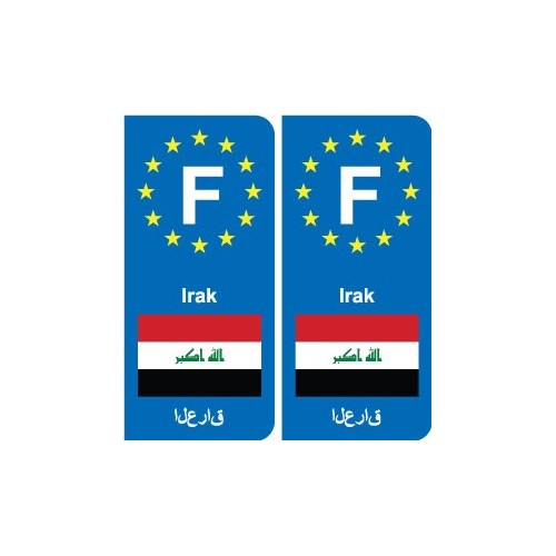 F Europe Irak Iraq autocollant plaque