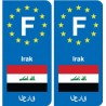 F Europe Irak Iraq autocollant plaque