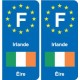 F Europe Irlande Ireland autocollant plaque