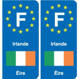 F Europe Irlande Ireland autocollant plaque
