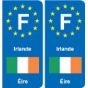 F Europe Irlande Ireland autocollant plaque