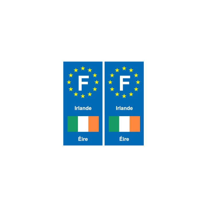 F Europe Irlande Ireland autocollant plaque