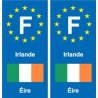 F Europe Irlande Ireland autocollant plaque