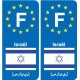 F Europe Israël Israel autocollant plaque