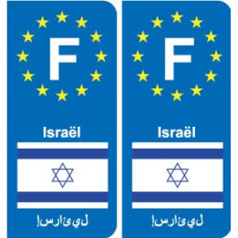 F Europe Israël Israel autocollant plaque