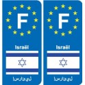 F Europe Israël Israel autocollant plaque