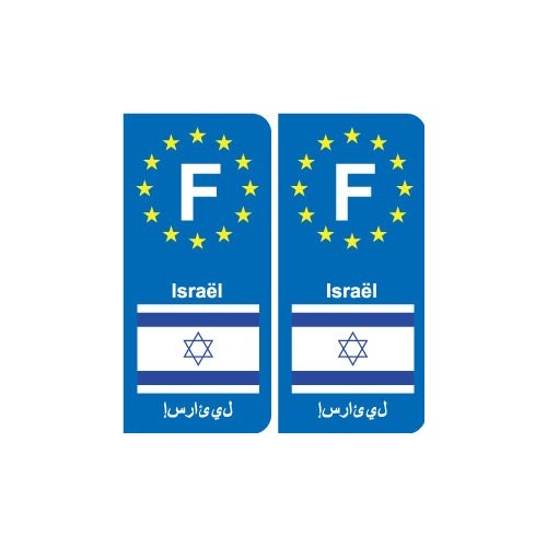 F Europe Israël Israel autocollant plaque