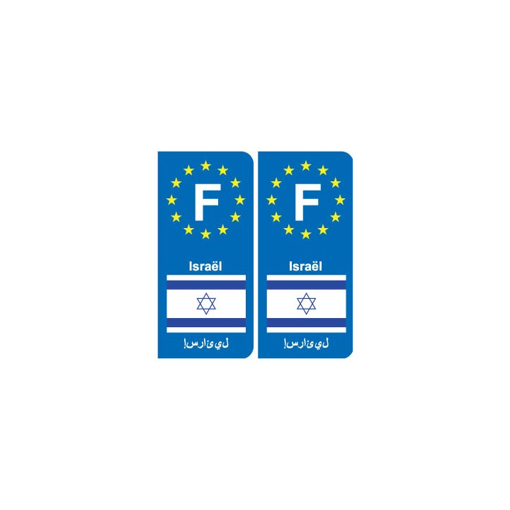 F Europe Israël Israel autocollant plaque