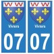 07 Viviers ville autocollant plaque