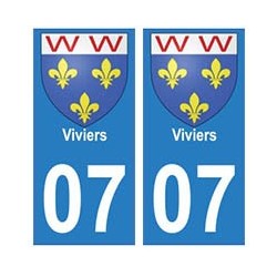07 Viviers ville autocollant plaque