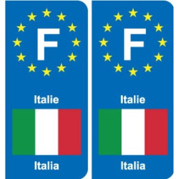 F Europe  Italie Italy autocollant plaque