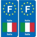 F Europe  Italie Italy autocollant plaque