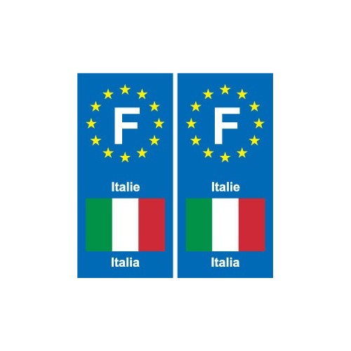 F Europe  Italie Italy autocollant plaque