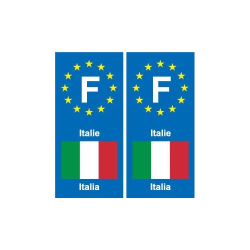 F Europe Italie Italy autocollant plaque 