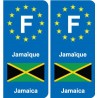 F Europe  Jamaïque Jamaica autocollant plaque