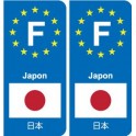 F Europe Japon Japan autocollant plaque