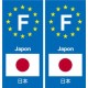 F Europe Japon Japan autocollant plaque