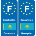 F Europe  Kazakhstan autocollant plaque