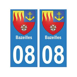 08 Bazeilles autocollant plaque ville département