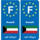 F Europe Kuwait autocollant plaque