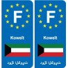 F Europe Kuwait autocollant plaque