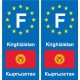 F Europe Kyrgyzstan  Kirghizistan autocollant plaque