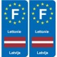 F Europe Lettonie Latvia autocollant plaque