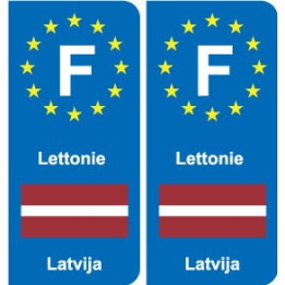 F Europe Lettonie Latvia autocollant plaque