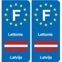 F Europe Lettonie Latvia autocollant plaque