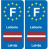 F Europe Lettonie Latvia autocollant plaque