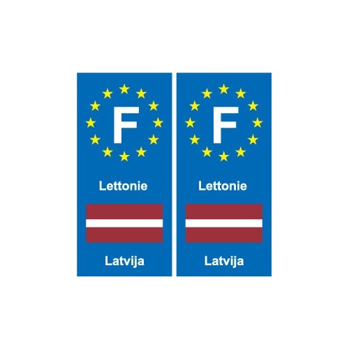 F Europe Lettonie Latvia autocollant plaque