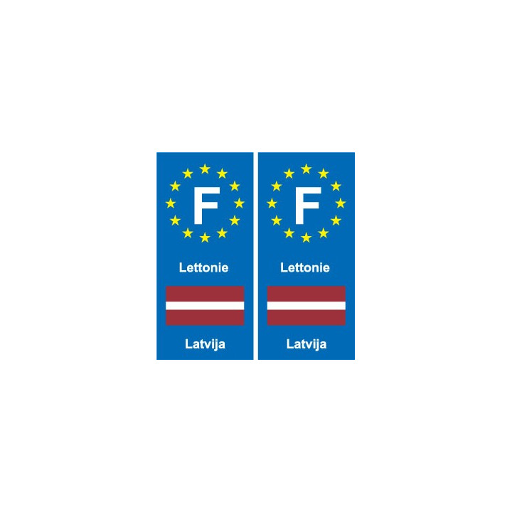 F Europe Lettonie Latvia autocollant plaque