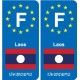 F Europe Laos autocollant plaque