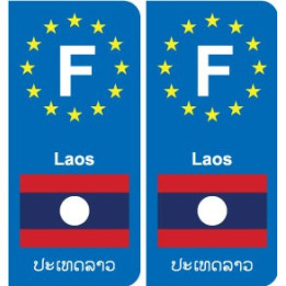 F Europe Laos autocollant plaque