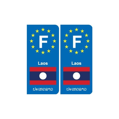 F Europe Laos autocollant plaque