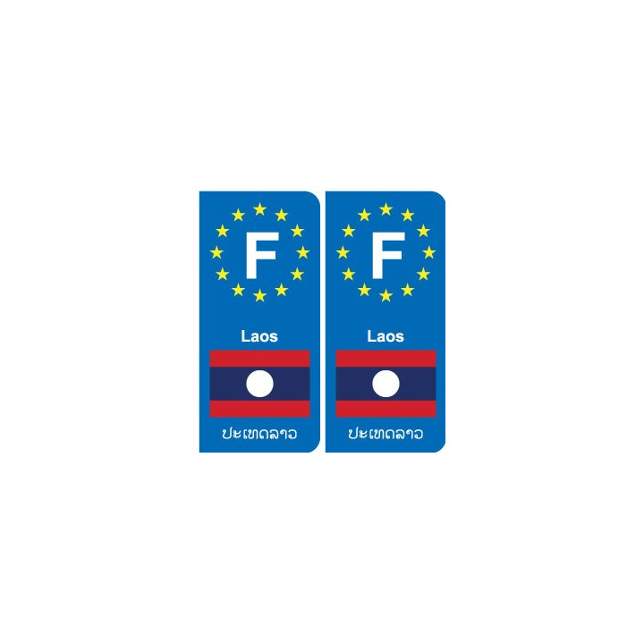 F Europe Laos autocollant plaque