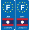 F Europe Laos autocollant plaque