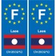 F Europe Laos autocollant plaque
