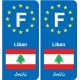 F Europe Liban Lebanon autocollant plaque