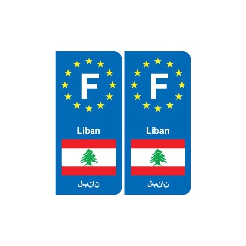 F Europe Liban Lebanon autocollant plaque